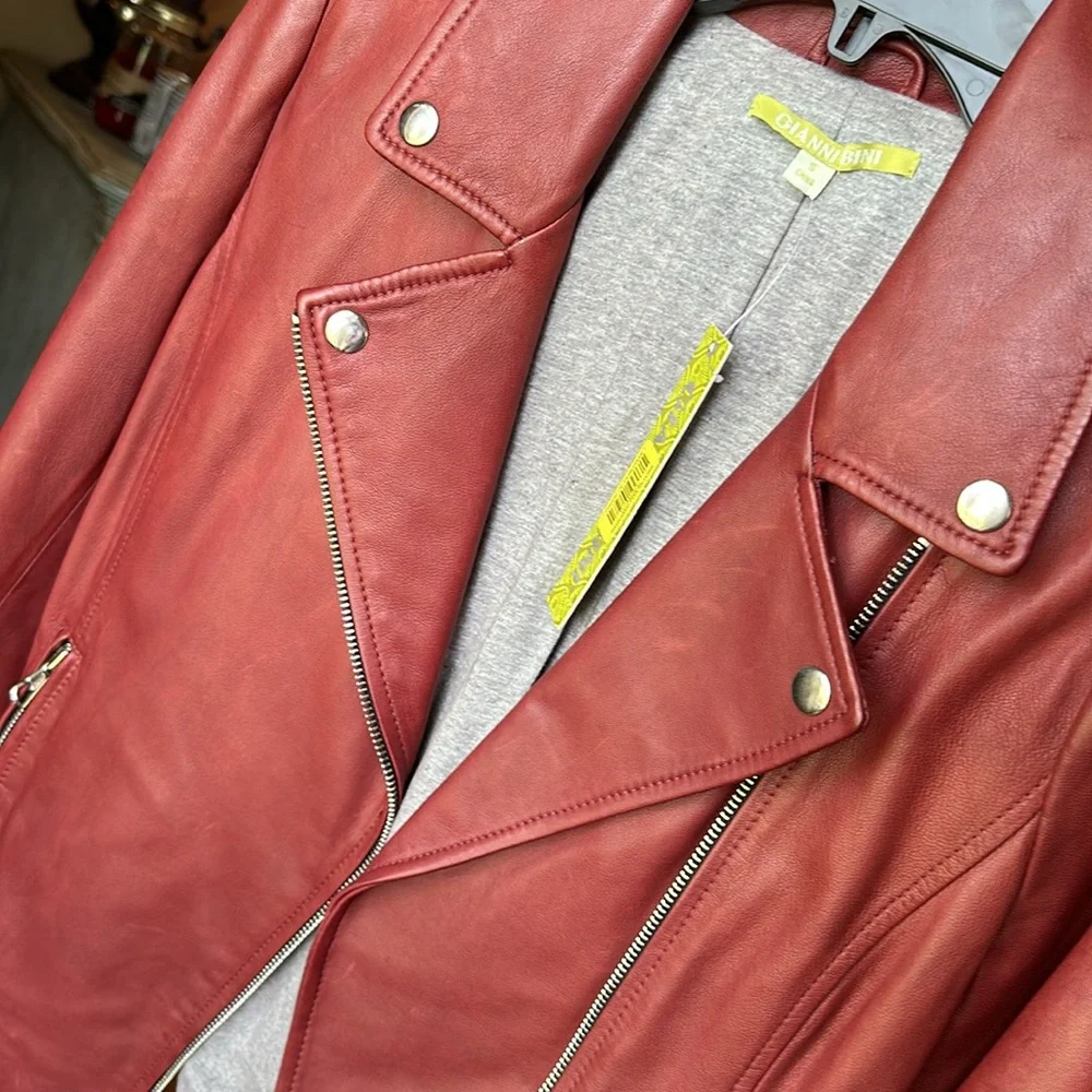 NWT Gianni Bini red leather jacket - Picture 10 of 12